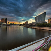 Buy canvas prints of Salford Quays sunrise by Jim Monk