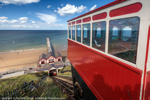 Saltburn Cliff Tramway and Pier Picture Board by Jim Monk