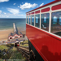 Buy canvas prints of Saltburn Cliff Tramway and Pier by Jim Monk