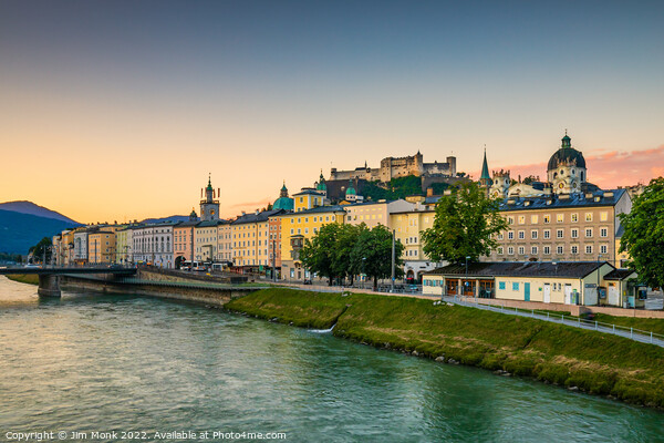 Salzach River and Old Town, Salzburg Picture Board by Jim Monk