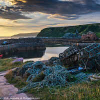 Buy canvas prints of Cove Harbour, Scottish Borders by Jim Monk