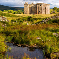 Buy canvas prints of Hermitage Castle, Scottish Borders by Jim Monk