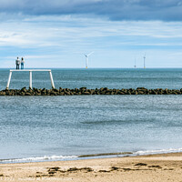 Buy canvas prints of The Couple Statue, Newbiggin By The Sea by Jim Monk