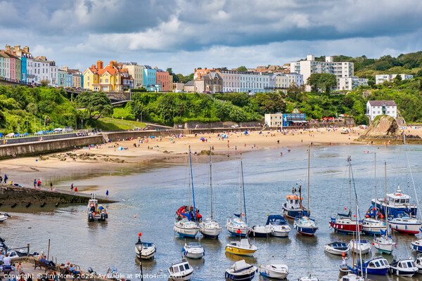 Harbour and North Beach , Tenby Picture Board by Jim Monk