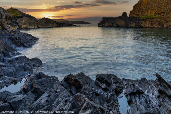 Abereiddy Sunset, Pembrokeshire Picture Board by Jim Monk