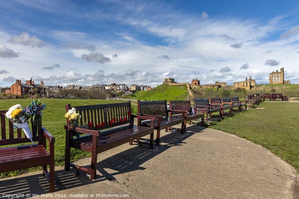 Tynemouth Memorial Benches Picture Board by Jim Monk