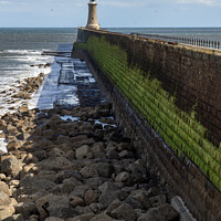 Buy canvas prints of Tynemouth Pier and Lighthouse by Jim Monk