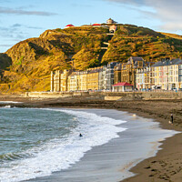 Buy canvas prints of North Beach and Seafront in Aberystwyth by Jim Monk
