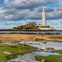 Buy canvas prints of St Mary's Lighthouse, Whitley Bay by Jim Monk