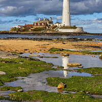 Buy canvas prints of St Marys Lighthouse Whitley Bay by Jim Monk