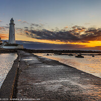 Buy canvas prints of Sunrise at St Mary's Lighthouse  by Jim Monk