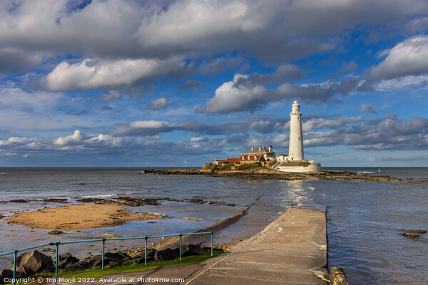 St Mary's Lighthouse. Picture Board by Jim Monk