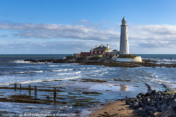 St Marys Lighthouse, Tyne and Wear. Picture Board by Jim Monk