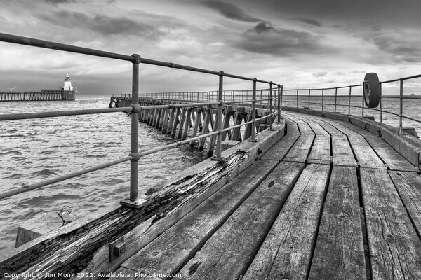 The Old Wooden Pier at Blyth Picture Board by Jim Monk