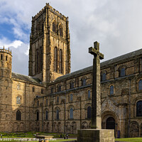 Buy canvas prints of Durham Cathedral and Memorial Cross by Jim Monk