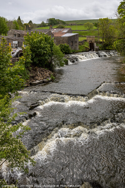 River Bain waterfalls at Bainbridge Picture Board by Jim Monk