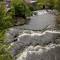 Buy canvas prints of River Bain waterfalls at Bainbridge by Jim Monk