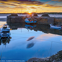 Buy canvas prints of Sunset at Beadnell Harbour by Jim Monk