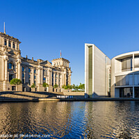 Buy canvas prints of The Reichstag and Paul Loebe Buildings, Berlin by Jim Monk