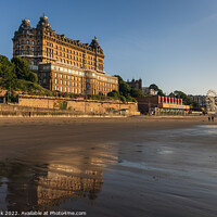 Buy canvas prints of The Grand Hotel and Seafront, Scarborough by Jim Monk