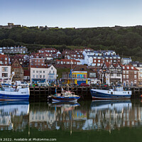 Buy canvas prints of Scarborough Harbour Reflections by Jim Monk