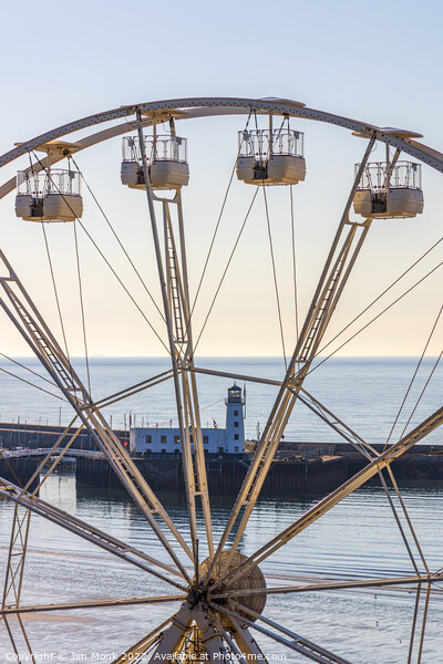 Wheel and Lighthouse, Scarborough Picture Board by Jim Monk