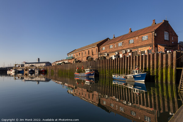 Reflections at Scarborough Harbour Picture Board by Jim Monk