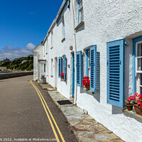 Buy canvas prints of Blue Shutters, St Mawes  by Jim Monk