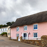 Buy canvas prints of Pink Cottage, St Mawes by Jim Monk