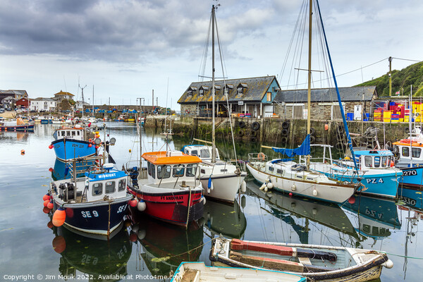 Mevagissey Harbour Picture Board by Jim Monk