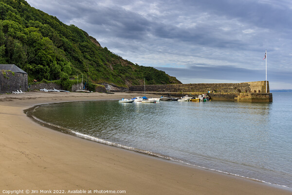 Polkerris Beach and Harbour Picture Board by Jim Monk