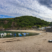Buy canvas prints of Polkerris Beach and Harbour, Cornwall by Jim Monk