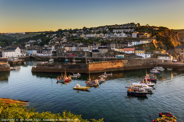 Mevagissey Sunrise Picture Board by Jim Monk