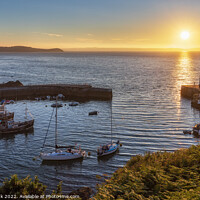 Buy canvas prints of Mevagissey Harbour Sunrise by Jim Monk