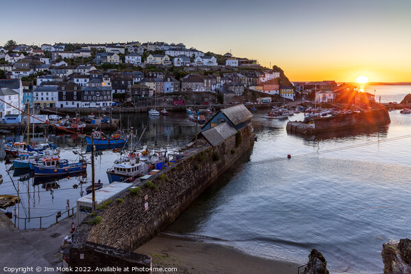Sunrise at Mevagissey Picture Board by Jim Monk