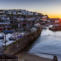 Buy canvas prints of Sunrise at Mevagissey by Jim Monk