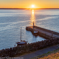Buy canvas prints of Sunrise at Mevagissey Harbour by Jim Monk