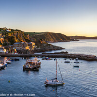 Buy canvas prints of Mevagissey Sunrise Panorama by Jim Monk