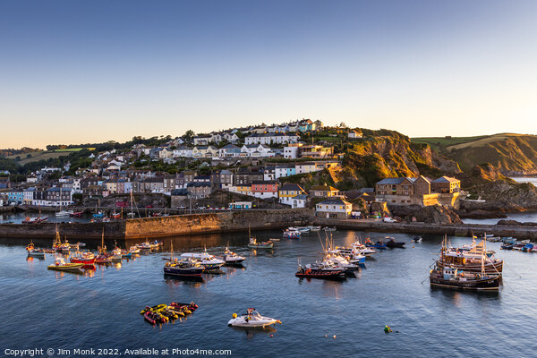 Harbour Sunrise, Mevagissey Picture Board by Jim Monk