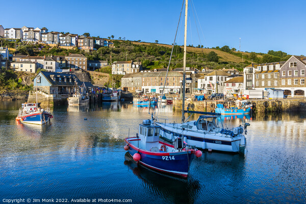 Mevagissey Harbour Picture Board by Jim Monk