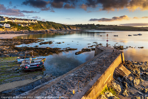 Portscatho Harbour Sunrise Picture Board by Jim Monk