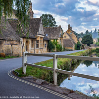 Buy canvas prints of Lower Slaughter,  Gloucestershire Cotswolds by Jim Monk