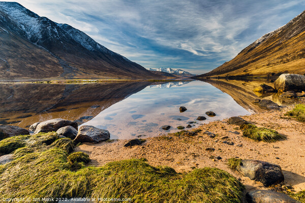 Mountain Reflections, Loch Etive Picture Board by Jim Monk