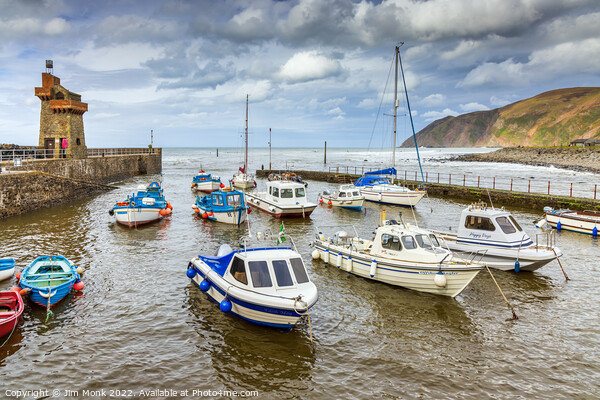 Lynmouth Harbour Picture Board by Jim Monk