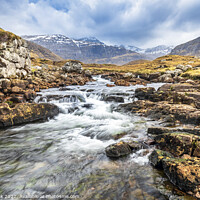 Buy canvas prints of  Mountain River, Isle of Harris by Jim Monk