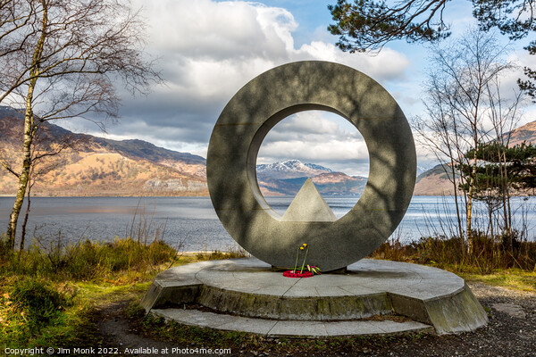 Rowardennan War Memorial, Loch Lomond  Picture Board by Jim Monk