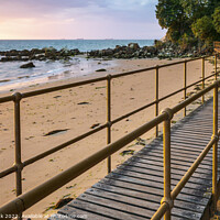 Buy canvas prints of Seagrove Bay Walkway, Isle of Wight by Jim Monk