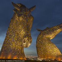 Buy canvas prints of Sunset at The Kelpies by Jim Monk