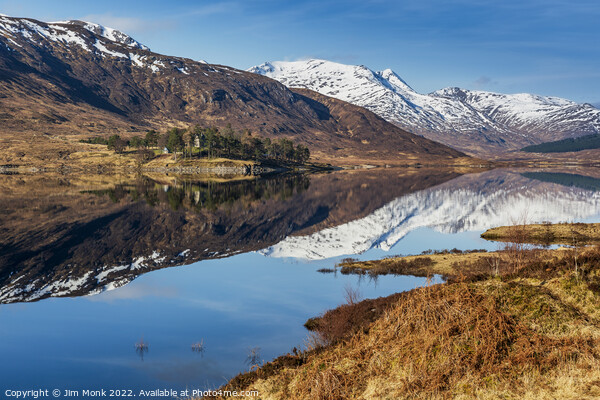 Loch Cluanie Reflections Picture Board by Jim Monk