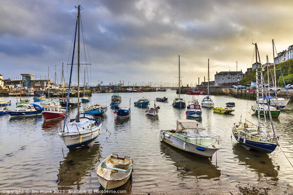 Brixham Harbour sunrise Picture Board by Jim Monk